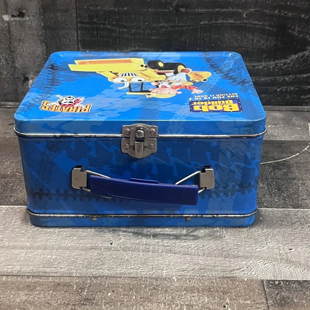 Bob the Builder Pittsburgh Pirates Metal Lunch Box 2005 White Blue Tin